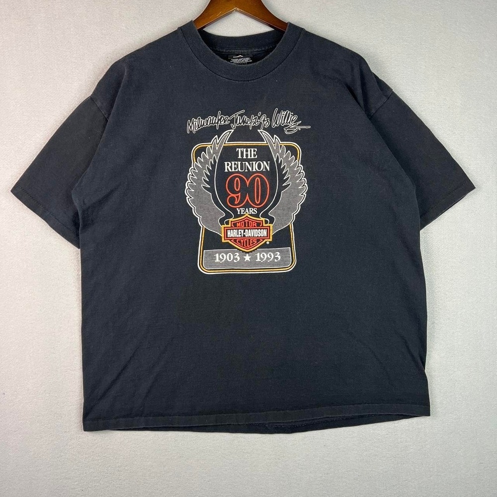Vintage Harley Davidson Willie G The Reunion 1993 Black Tee Shirt XL